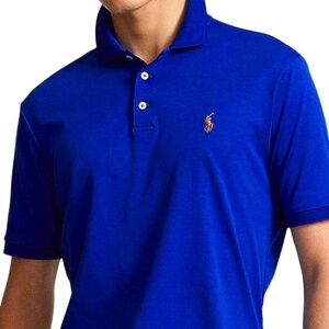 Ralph Lauren Performance Polo Shirt Large Blue Yellow Pony Performance Outdoors